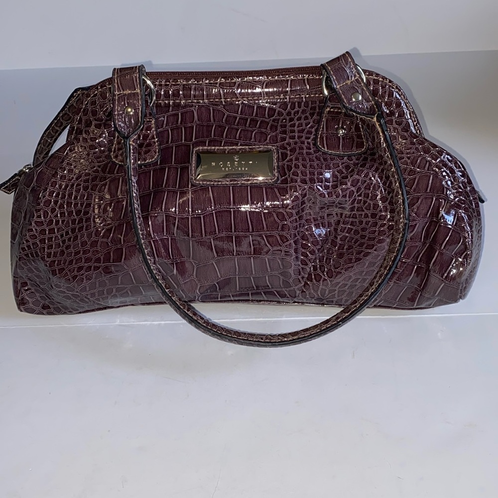 Rosetti Maroon/Purplish Alligator Print Shoulder Bag